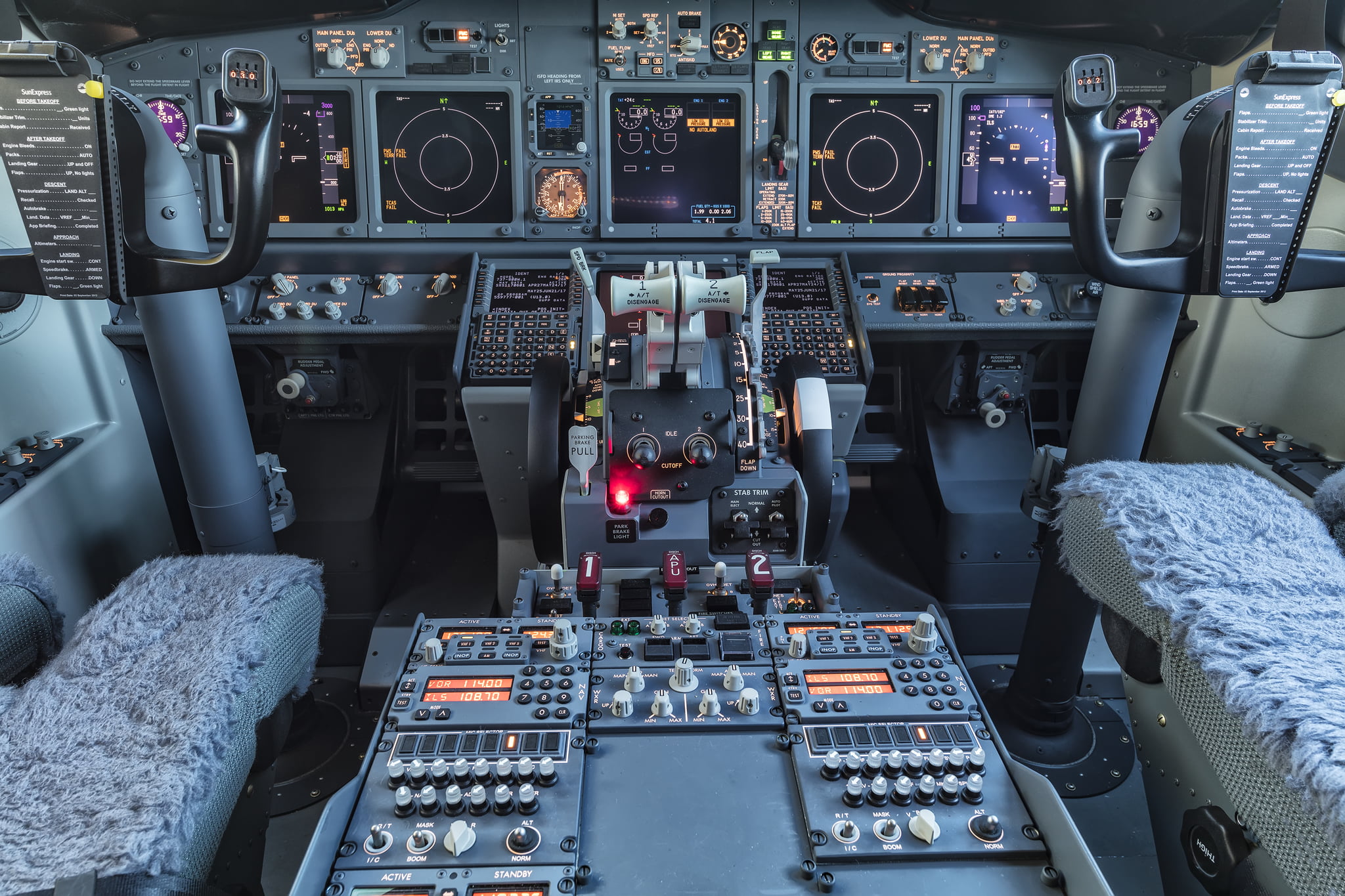 Real cockpit flight controls. Image used with permission.